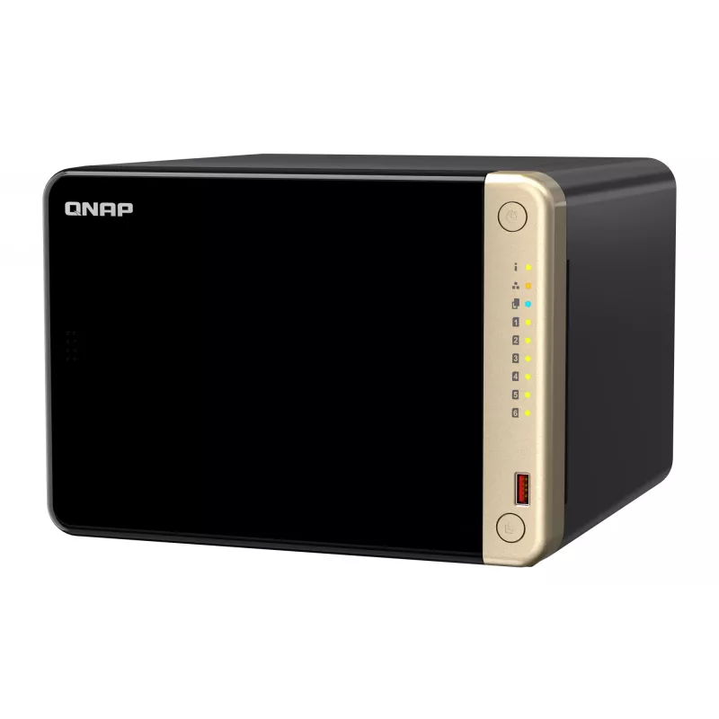 QNAP TS-664 NAS Tower Intel® Celeron® N5095 8 GB DDR4 0 TB QNAP QTS Czarny, Brązowy