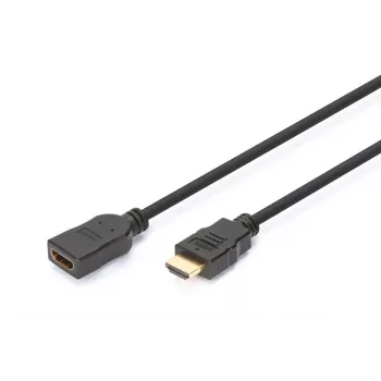 Przedłużacz DIGITUS HDMI High Speed, typ A M/F, 3 m z Ethernetem, Ultra HD 24p, złoty-czarny