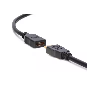 Przedłużacz DIGITUS HDMI High Speed, typ A M/F, 3 m z Ethernetem, Ultra HD 24p, złoty-czarny