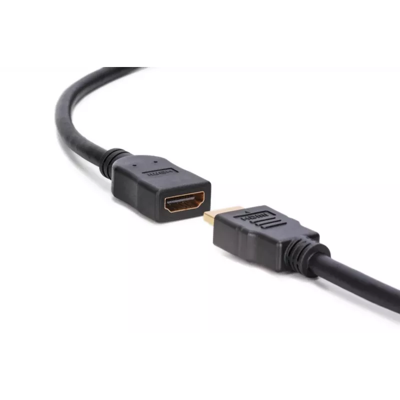 Przedłużacz DIGITUS HDMI High Speed, typ A M/F, 3 m z Ethernetem, Ultra HD 24p, złoty-czarny