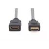 Przedłużacz DIGITUS HDMI High Speed, typ A M/F, 3 m z Ethernetem, Ultra HD 24p, złoty-czarny