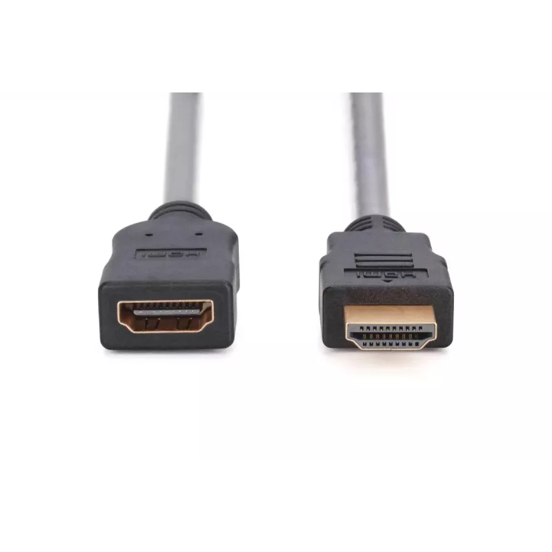 Przedłużacz DIGITUS HDMI High Speed, typ A M/F, 3 m z Ethernetem, Ultra HD 24p, złoty-czarny