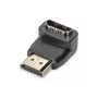 Adapter HDMI DIGITUS, typ A, kątowy 90° M/F, Ultra HD 60p, czarny złoty