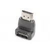 Adapter HDMI DIGITUS, typ A, kątowy 90° M/F, Ultra HD 60p, czarny złoty