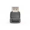 Adapter HDMI DIGITUS, typ A, kątowy 90° M/F, Ultra HD 60p, czarny złoty
