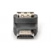 Adapter HDMI DIGITUS, typ A, kątowy 90° M/F, Ultra HD 60p, czarny złoty