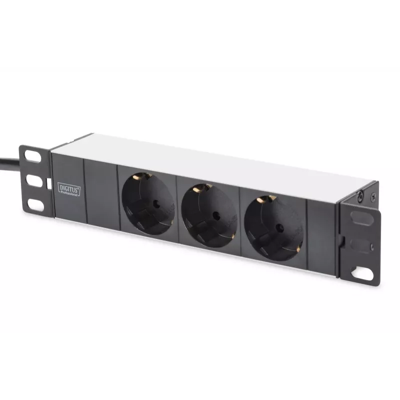 Zestaw sieciowy DIGITUS 10 cali - szafa 6U, szara półka, PDU, przełącznik 8-portowy, panel krosowy CAT6
