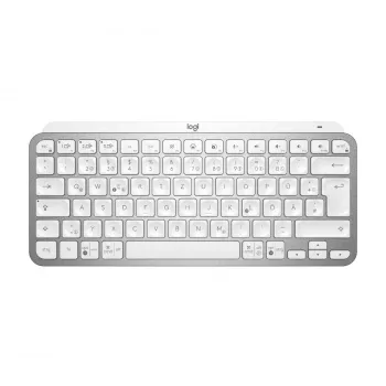 LOGITECH Minimalistyczna bezprzewodowa podświetlana klawiatura - MX KEYS MINI - Jasnoszary - Qwertz Niemiecki