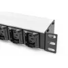 DIGITUS 1U Aluminiowa PDU do montażu w szafie rack 8x C13 2xC19 16A 230VAC 50/60Hz wtyk IEC C20