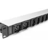 DIGITUS 1U Aluminiowa PDU do montażu w szafie rack 8x C13 2xC19 16A 230VAC 50/60Hz wtyk IEC C20