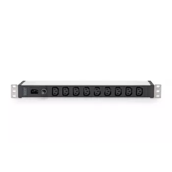 DIGITUS 1U Aluminiowa listwa zasilająca PDU do montażu w szafie 9x C13 10A 230VAC 50/60Hz wejście IEC C14 10A bezpiecznik