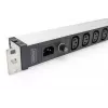 DIGITUS 1U Aluminiowa listwa zasilająca PDU do montażu w szafie 9x C13 10A 230VAC 50/60Hz wejście IEC C14 10A bezpiecznik