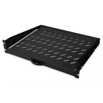 Półka rozsuwana DIGITUS 2U do szaf o głębokości od 450 mm 88x483x352 mm, do 30 kg, czarna (RAL 9005)