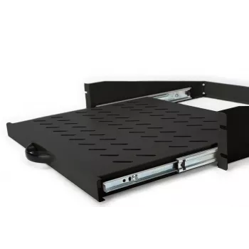 Półka rozsuwana DIGITUS 2U do szaf o głębokości od 450 mm 88x483x352 mm, do 30 kg, czarna (RAL 9005)