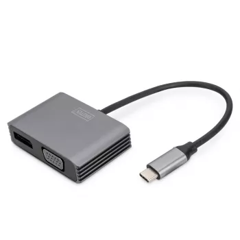 Adapter graficzny DIGITUS USB Type-C™ 4K 2-w-1 DisplayPort + VGA