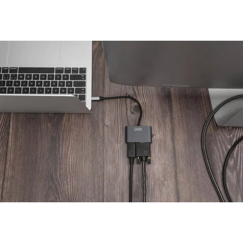 Adapter graficzny DIGITUS USB Type-C™ 4K 2-w-1 DisplayPort + VGA