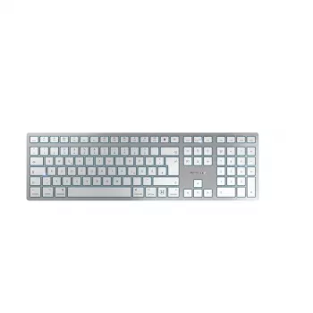 CHERRY KW 9100 cienki FOR MAC klawiatura Uniwersalna USB + Bluetooth QWERTZ Niemiecki Srebrny