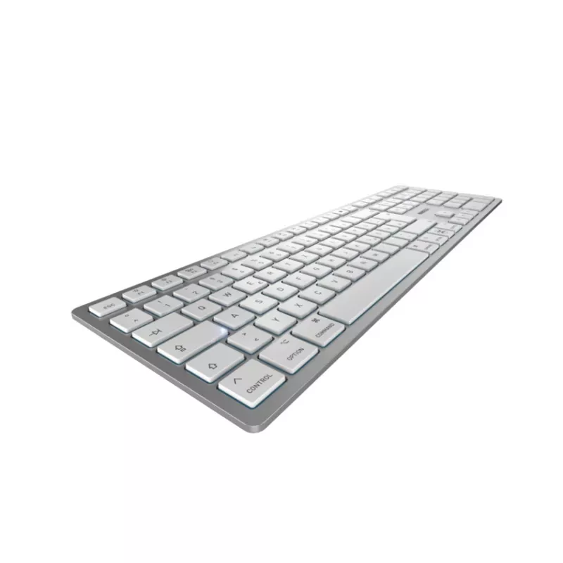 CHERRY KW 9100 cienki FOR MAC klawiatura Uniwersalna USB + Bluetooth QWERTZ Niemiecki Srebrny