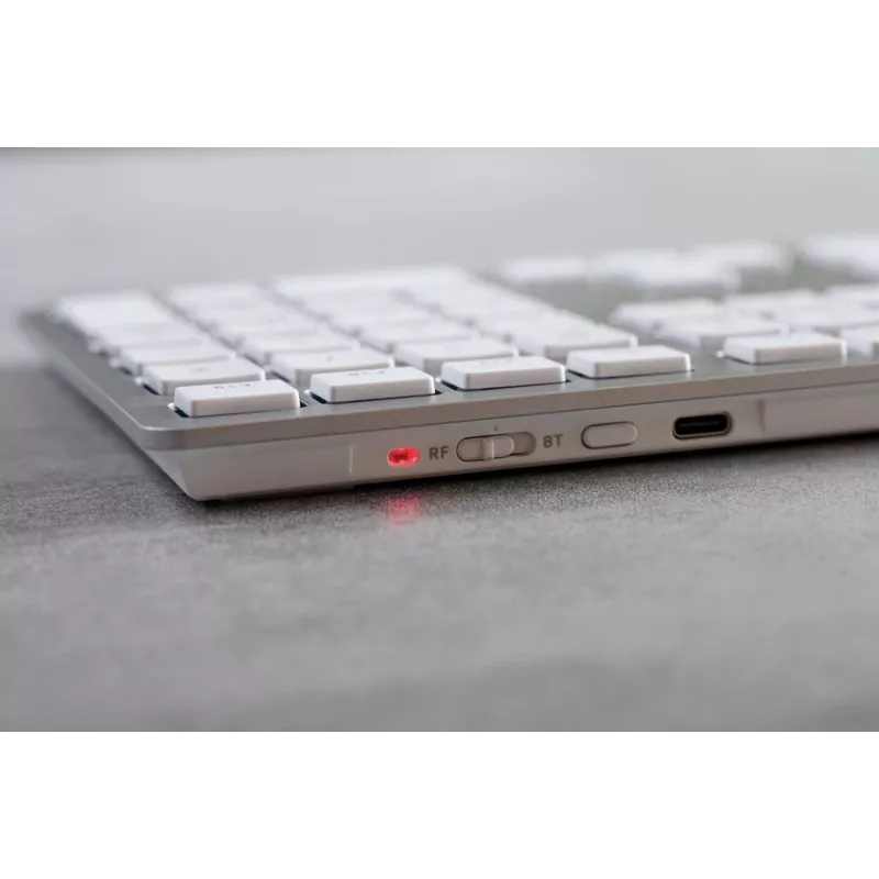 CHERRY KW 9100 cienki FOR MAC klawiatura Uniwersalna USB + Bluetooth QWERTZ Niemiecki Srebrny