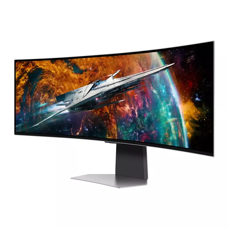 Monitor komputerowy Samsung G95SC 124,5 cm (49 cali) 5120 x 1440 Dual QHD OLED Srebrny