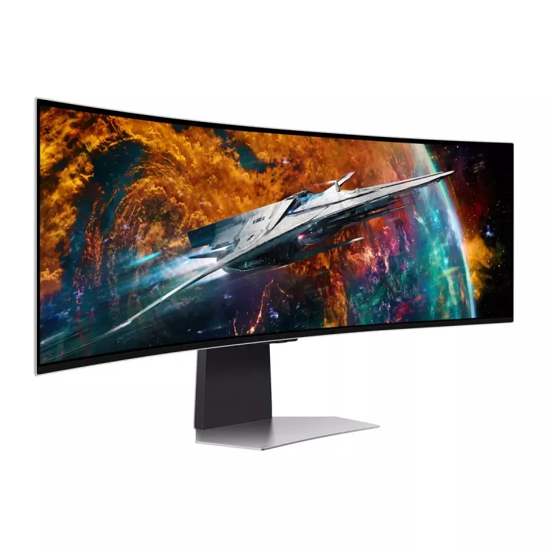 Monitor komputerowy Samsung G95SC 124,5 cm (49 cali) 5120 x 1440 Dual QHD OLED Srebrny