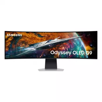 Monitor komputerowy Samsung G95SC 124,5 cm (49 cali) 5120 x 1440 Dual QHD OLED Srebrny