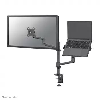 Neomounts DS20-425BL2 Ramię do monitora z uchwytem na laptopa 17-27 cali - oszczędność miejsca