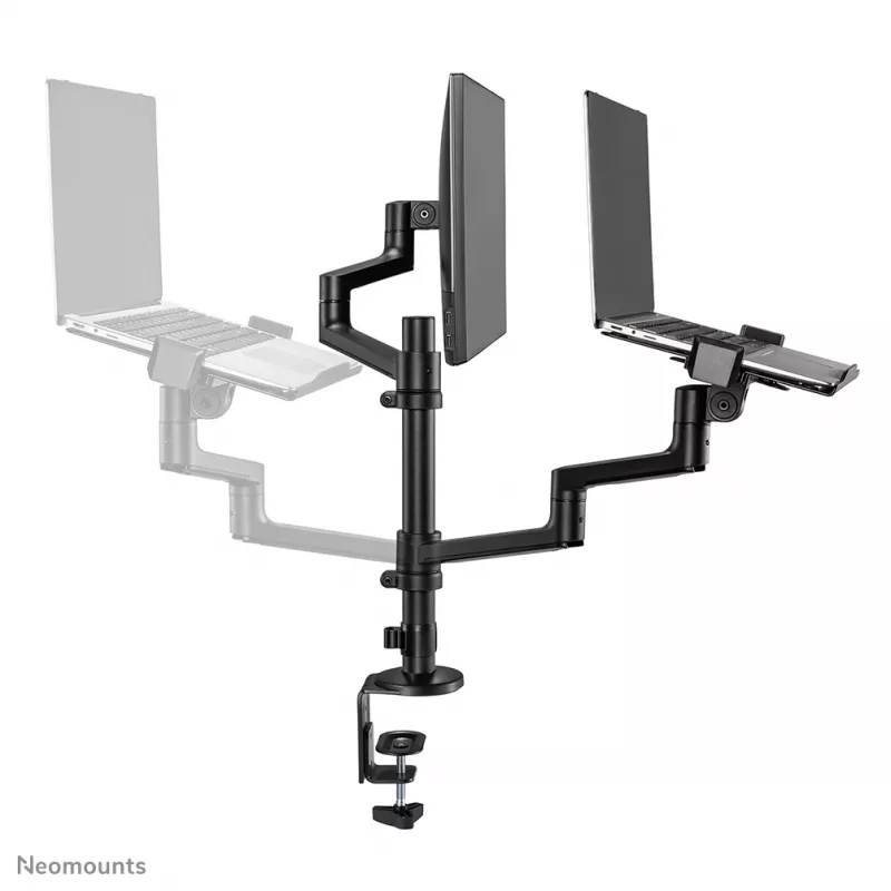 Neomounts DS20-425BL2 Ramię do monitora z uchwytem na laptopa 17-27 cali - oszczędność miejsca