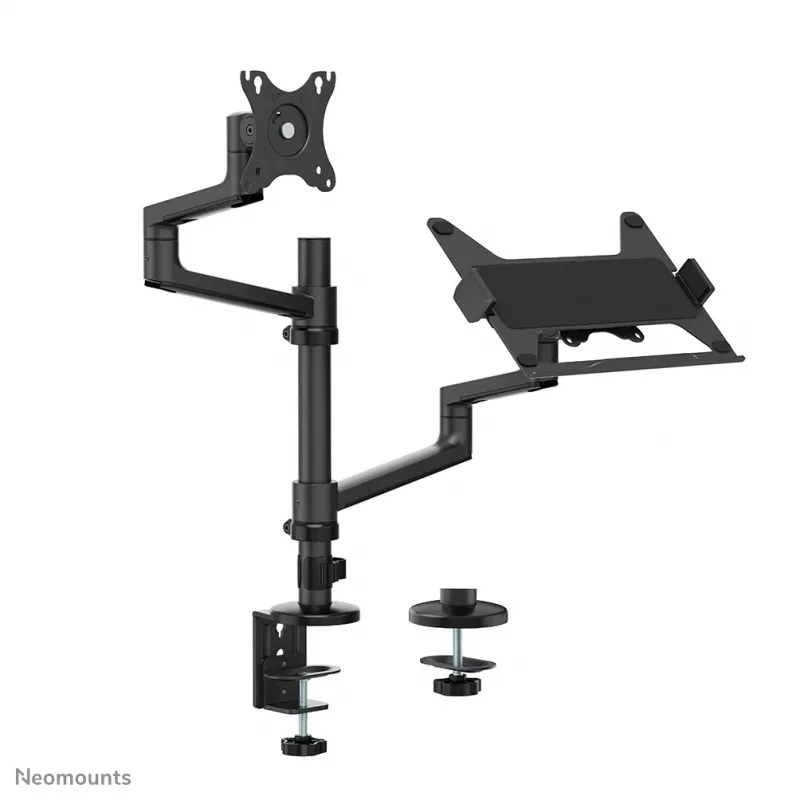 Neomounts DS20-425BL2 Ramię do monitora z uchwytem na laptopa 17-27 cali - oszczędność miejsca