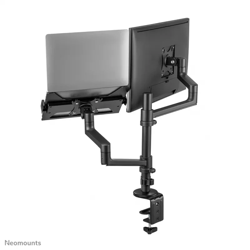 Neomounts DS20-425BL2 Ramię do monitora z uchwytem na laptopa 17-27 cali - oszczędność miejsca