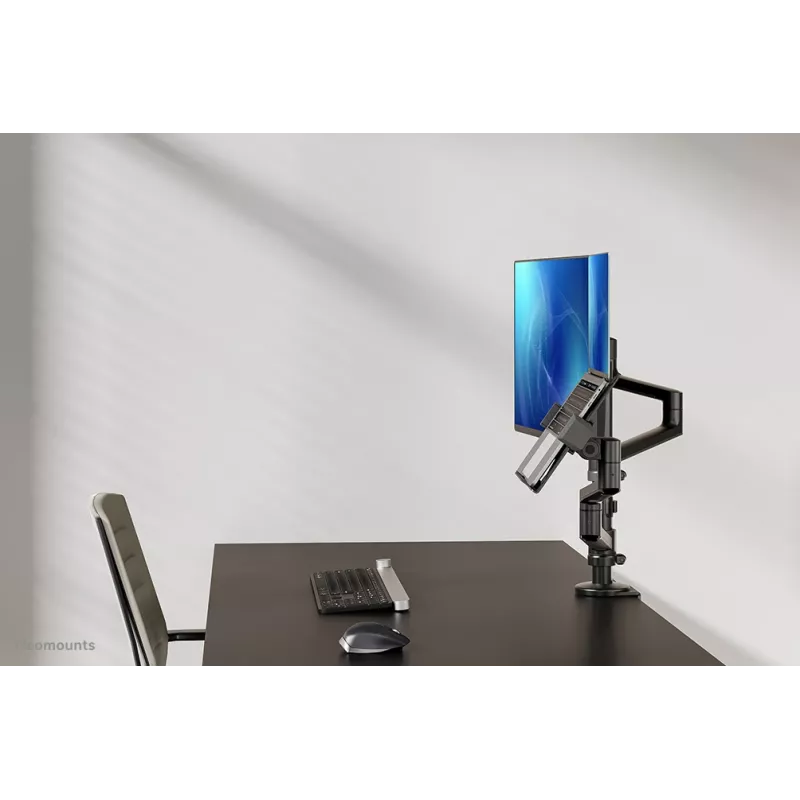 Neomounts DS20-425BL2 Ramię do monitora z uchwytem na laptopa 17-27 cali - oszczędność miejsca