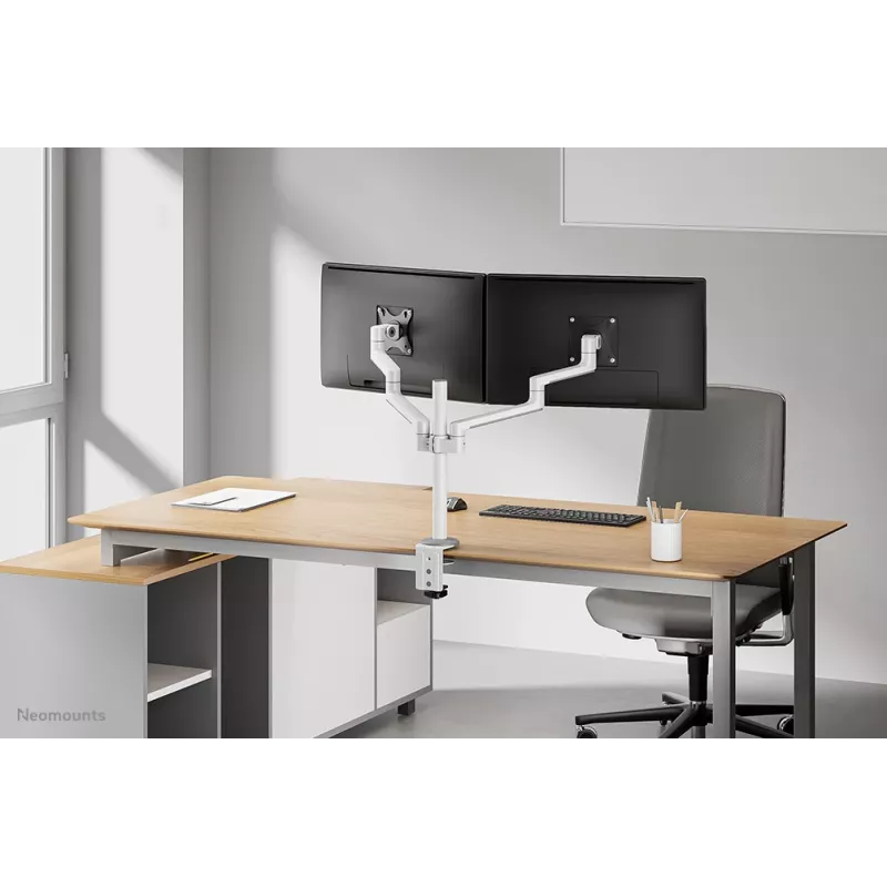 Neomounts DS60-425WH2 Ramię do monitora 17-27 cali - oszczędność miejsca