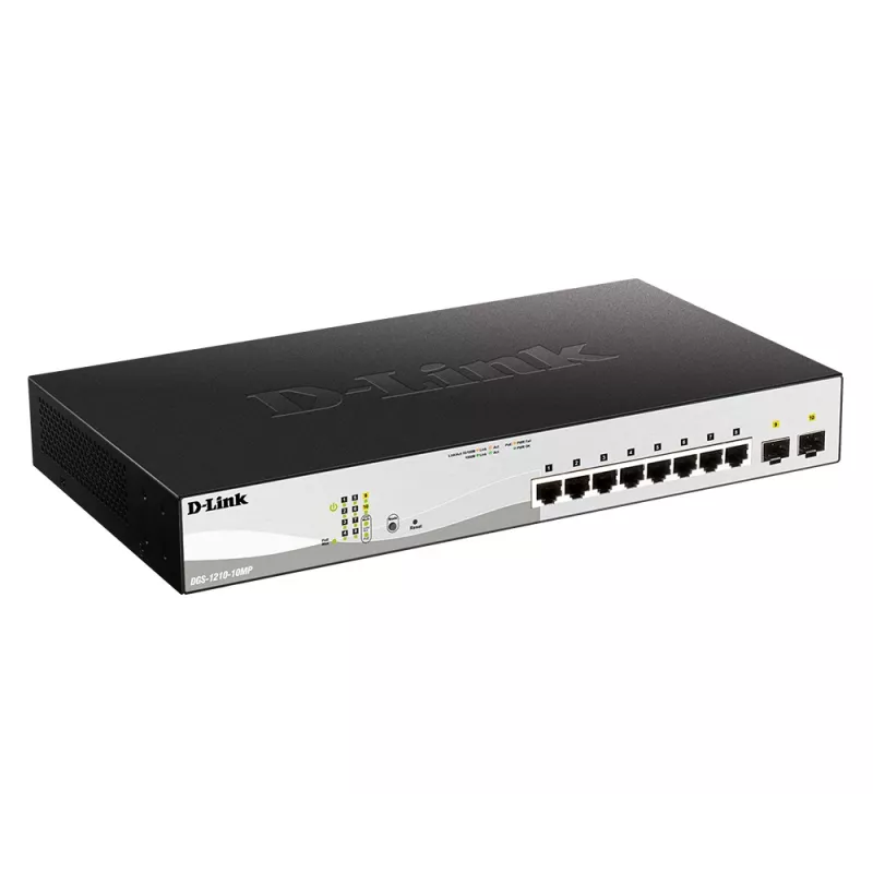 D-Link DGS-1210-10MP Zarządzany przełącznik L2 Gigabit Ethernet (10/100/1000) Power over Ethernet (PoE) Czarny, Szary