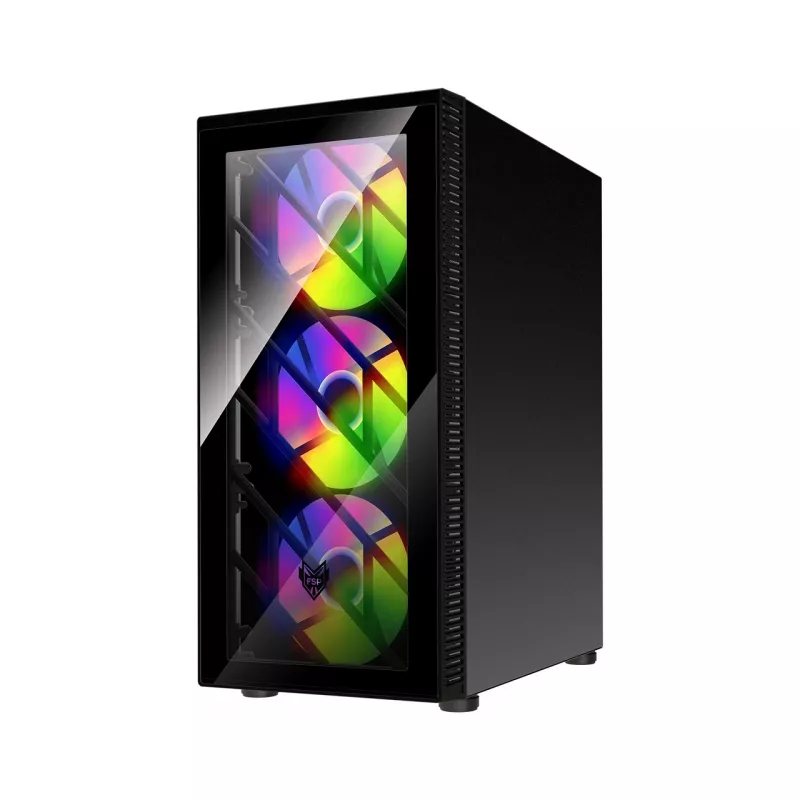 FSP CMT192 Obudowa Midi Tower mITX, mATX, ATX Czarna Stałe RGB