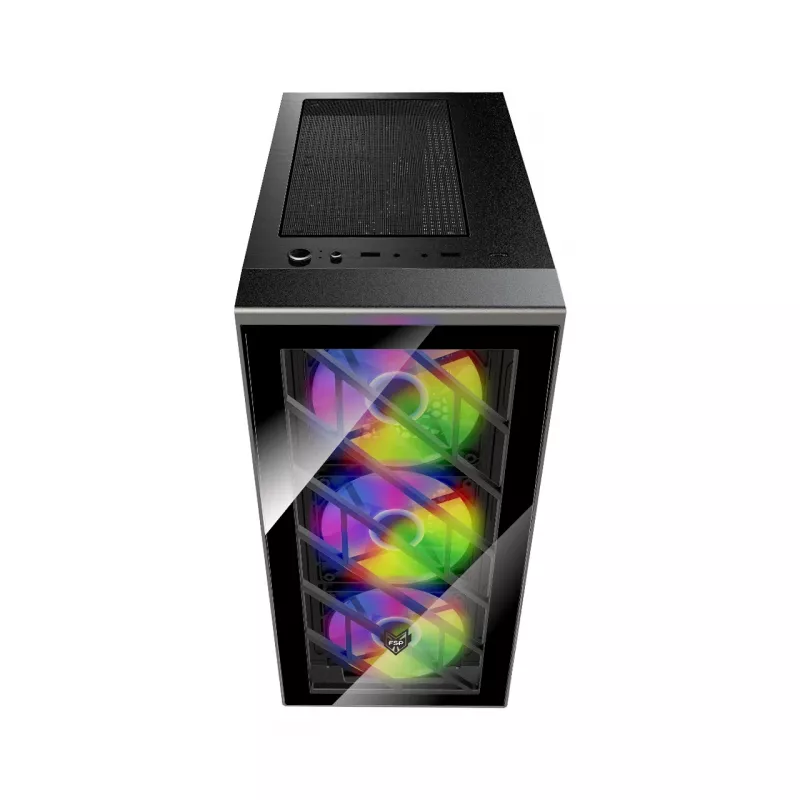 FSP CMT192 Obudowa Midi Tower mITX, mATX, ATX Czarna Stałe RGB