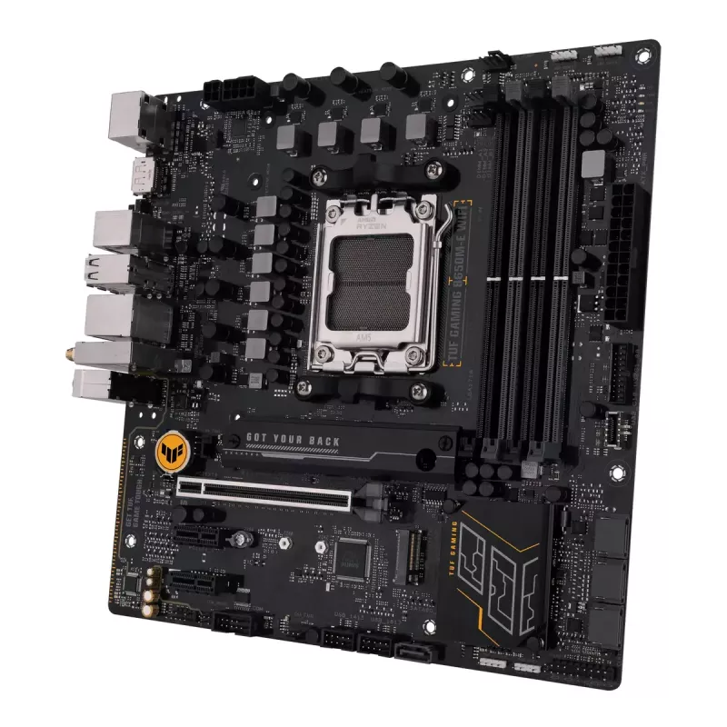 Płyta główna ASUS TUF GAMING B650M‑E WIFI, AMD B650, Socket AM5, micro ATX, DDR5, 4x DIMM, 128GB, Wi‑Fi 6, Bluetooth 5.2