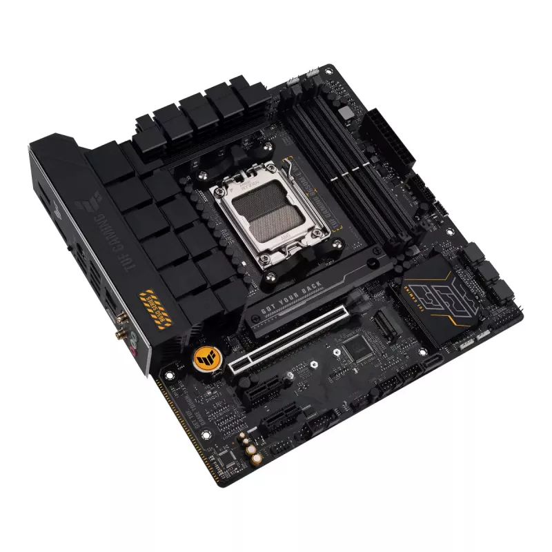 Płyta główna ASUS TUF GAMING B650M‑E WIFI, AMD B650, Socket AM5, micro ATX, DDR5, 4x DIMM, 128GB, Wi‑Fi 6, Bluetooth 5.2