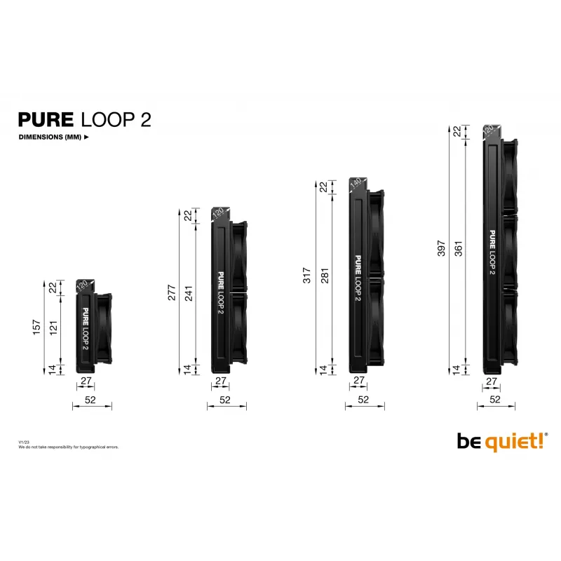 be quiet Pure Loop 2 | 280 mm Chłodzenie procesora All-in-one chłodnica cieczy 14 cm Czarny 1 szt.