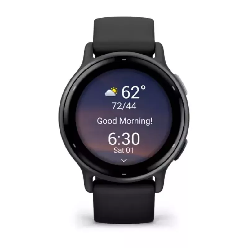 Smartwatch GARMIN Vivoactive 5 Czarny — koperta 42 mm, AMOLED 1,2 cala, GPS/GLONASS/Galileo, 5 ATM, optyczny czujnik tętna, SpO2, bateria 11 dni