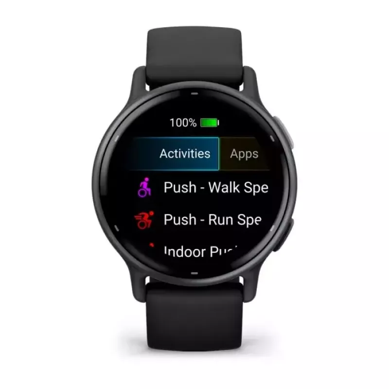 Smartwatch GARMIN Vivoactive 5 Czarny — koperta 42 mm, AMOLED 1,2 cala, GPS/GLONASS/Galileo, 5 ATM, optyczny czujnik tętna, SpO2, bateria 11 dni