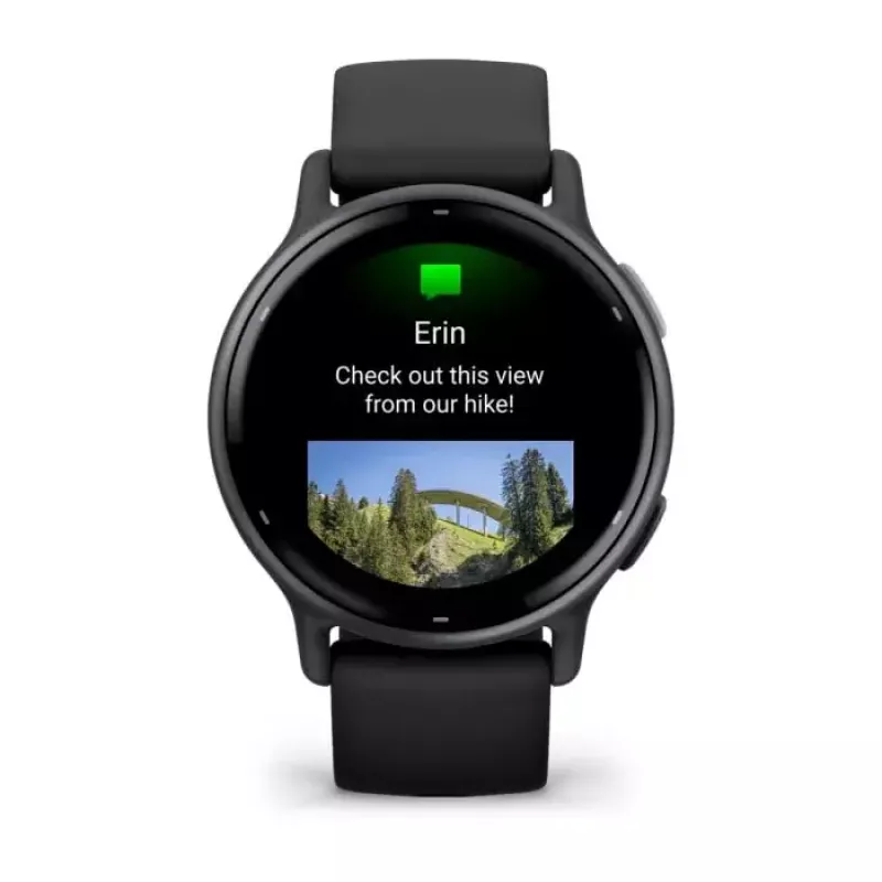 Smartwatch GARMIN Vivoactive 5 Czarny — koperta 42 mm, AMOLED 1,2 cala, GPS/GLONASS/Galileo, 5 ATM, optyczny czujnik tętna, SpO2, bateria 11 dni