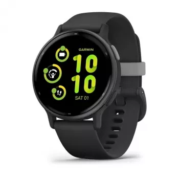 Smartwatch GARMIN Vivoactive 5 Czarny — koperta 42 mm, AMOLED 1,2 cala, GPS/GLONASS/Galileo, 5 ATM, optyczny czujnik tętna, SpO2, bateria 11 dni