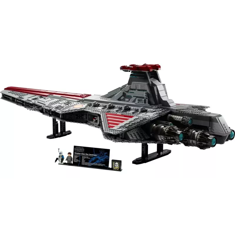 LEGO Star Wars Republic Venator Class Attack Cruiser 75367 — zestaw konstrukcyjny, 5374 szt., 320 × 1090 × 540 mm, 2 minifigurki, wiek 18+