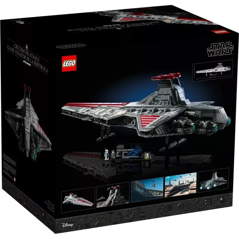 LEGO Star Wars Republic Venator Class Attack Cruiser 75367 — zestaw konstrukcyjny, 5374 szt., 320 × 1090 × 540 mm, 2 minifigurki, wiek 18+