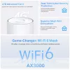 TP-Link 4G+ AX3000 Whole Home Mesh WiFi 6 Gateway, biały, antena wewnętrzna, router mesh, ≤20 dBm (2,4 GHz); ≤23 dBm (5 GHz), dwupasmowy (2,4 GHz / 5 GHz), Wi-Fi 6 (802.11ax)
