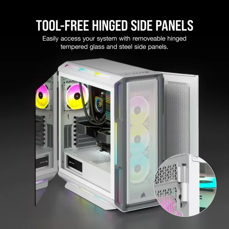 Obudowa PC CORSAIR Mid-tower ATX - Icue 5000t - RGB szkło hartowane - biała
