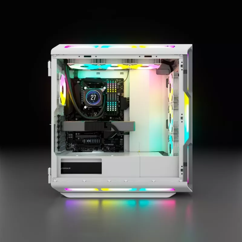 Obudowa PC CORSAIR Mid-tower ATX - Icue 5000t - RGB szkło hartowane - biała