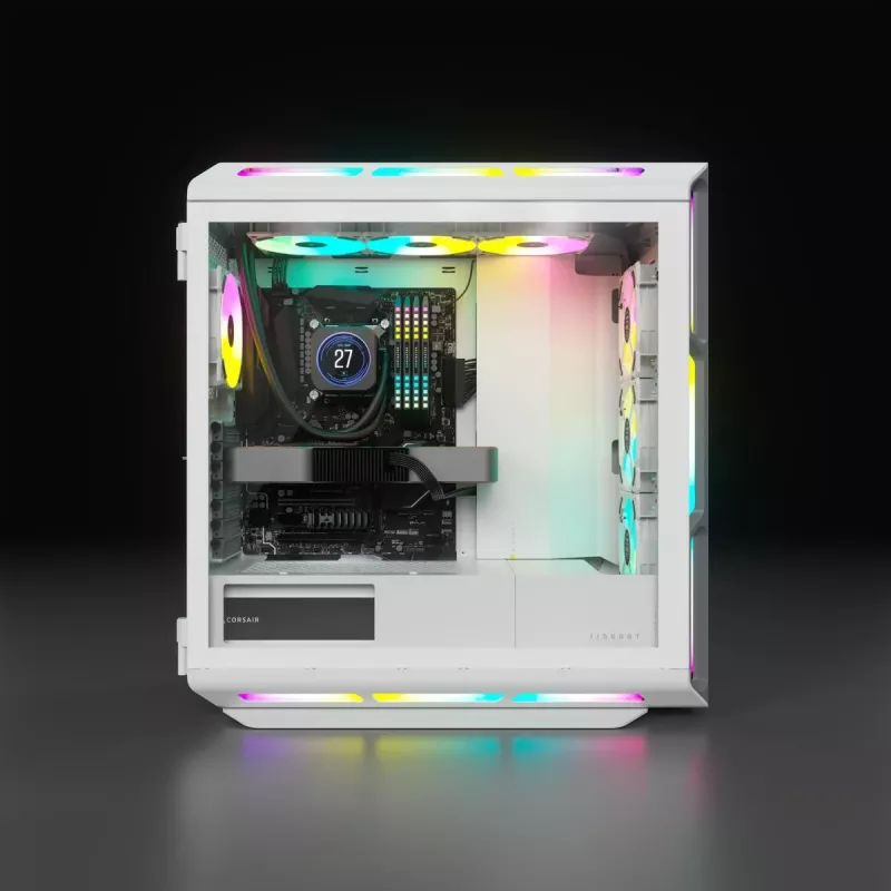 Obudowa PC CORSAIR Mid-tower ATX - Icue 5000t - RGB szkło hartowane - biała