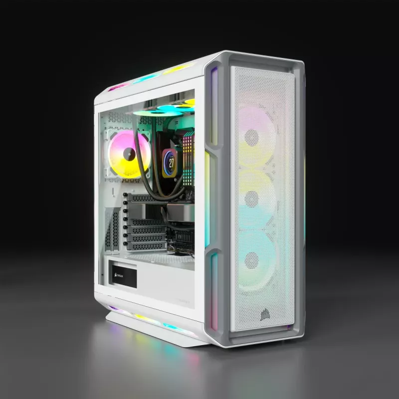 Obudowa PC CORSAIR Mid-tower ATX - Icue 5000t - RGB szkło hartowane - biała