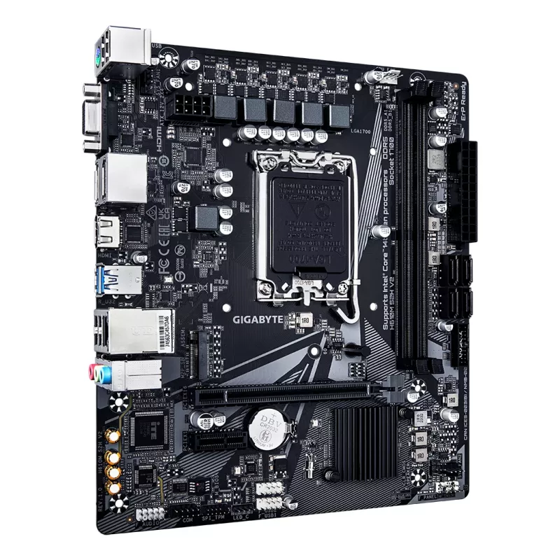 GIGABYTE H610M S2H V2 Płyta główna - Obsługuje procesory Intel Core 14. generacji, 4+1+1 hybrydowe fazy cyfrowe VRM, do 5600MHz DDR5, 1xPCIe 3.0 M.2, GbE LAN, USB 3.2 Gen 1